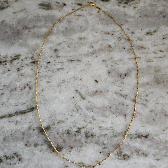 RARE DESIGNER MONICA RICH KOSANN 18" DELICATE 18K GOLD PENDANT NECKLACE CHAIN - Picture 1 of 9